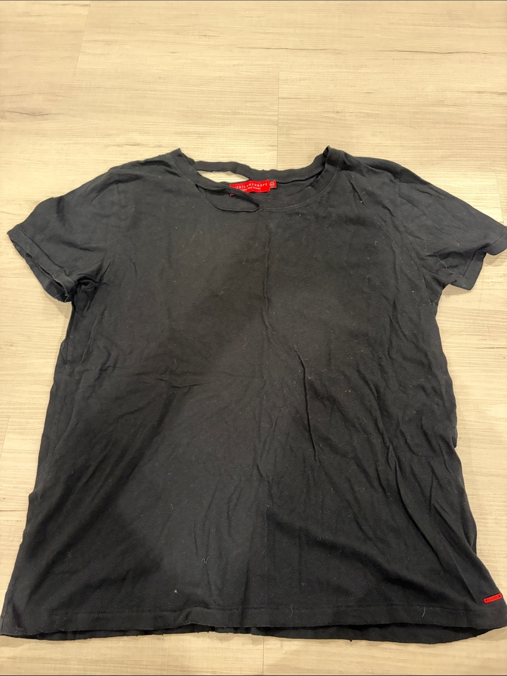 n:PHILANTHROPY Black Short Sleeve Crewneck Tee